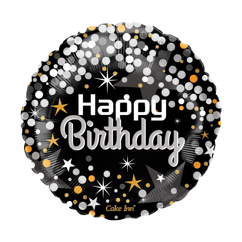 18" Black & Silver H/b Balloon  (Pack 10)