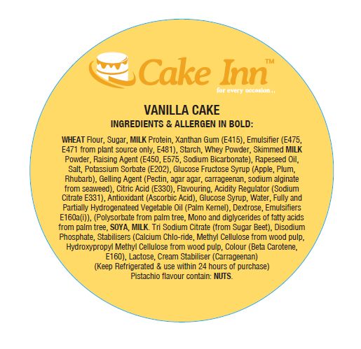 1 x  Vanilla  Allergen Warring Label Roll  One Roll (2000 Label Per Roll) I87