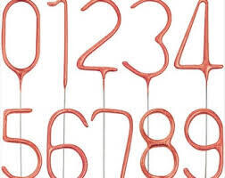 No. 9 ) Rose Gold  Sparkler Number (Pack x24) I709