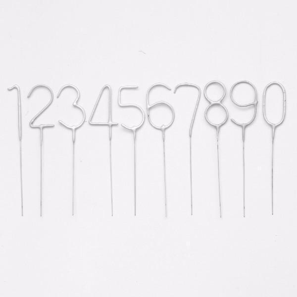8 ) Silver  Sparkler Number (Pack x24) I728