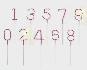 No. 0 ) Pink  Sparkler Number (Pack x24) I740