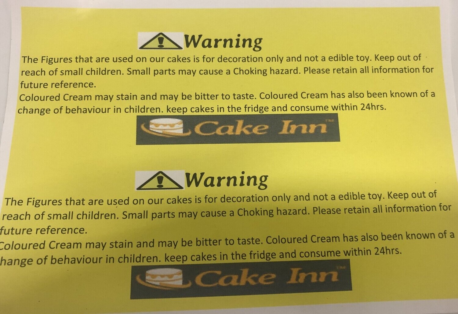 1000 ) Toy warning  Leaflets  (Pack Of 1K) E89
