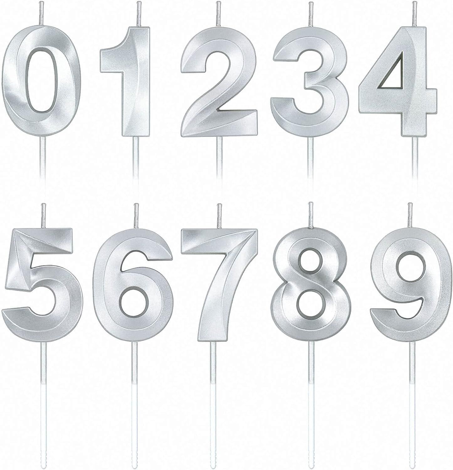 No. 1 ) Silver Number Candle (Pack of  50 ) I697