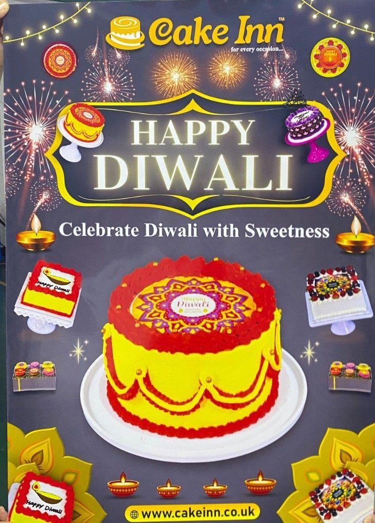 Happy Diwali cake poster