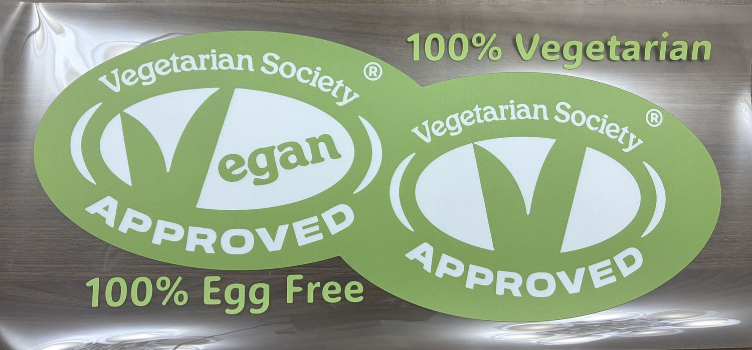 Veg Society Vegan & Vegetarian approved window sticker 1x