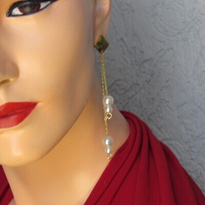 Long Earrings "Ηanging pearls -2"