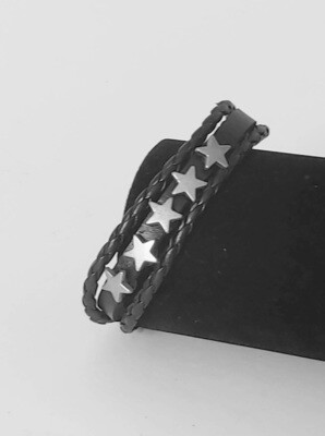 Leather Handmade Men's Bracelet "Stars"