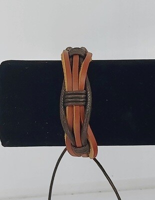 Leather Handmade Men's Bracelet "Brown - 1"
