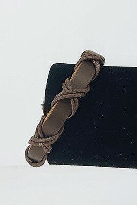 Leather Handmade Men's Bracelet "Brown -4"
