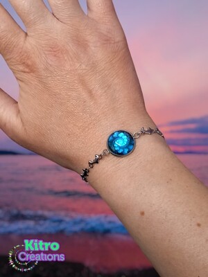 "Blue Spiral" Chain Bracelet