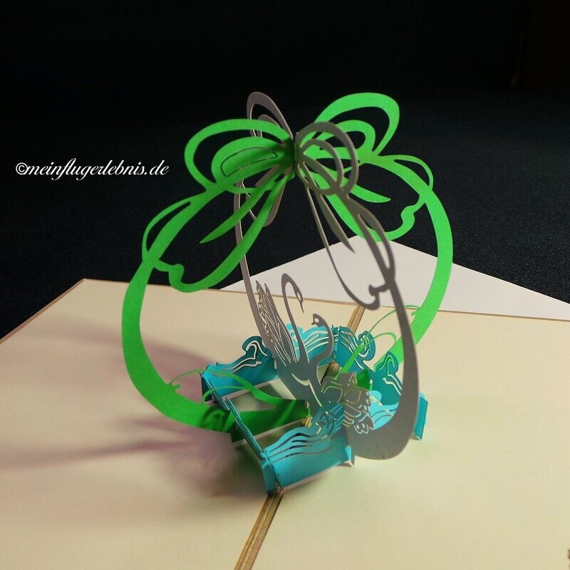 Klappkarte / Glückwunschkarte, 3D- Schwäne/ Hochzeit Klappkarte / Glückwunschkarte, 3D- Schwäne/ Hochzeit