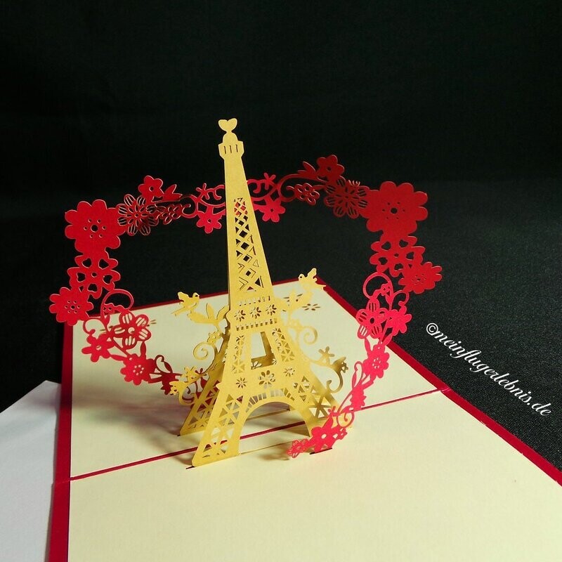 Klappkarte / Glückwunschkarte, 3D-Liebe/ Eiffelturm Klappkarte / Glückwunschkarte, 3D-Liebe/ Eiffelturm