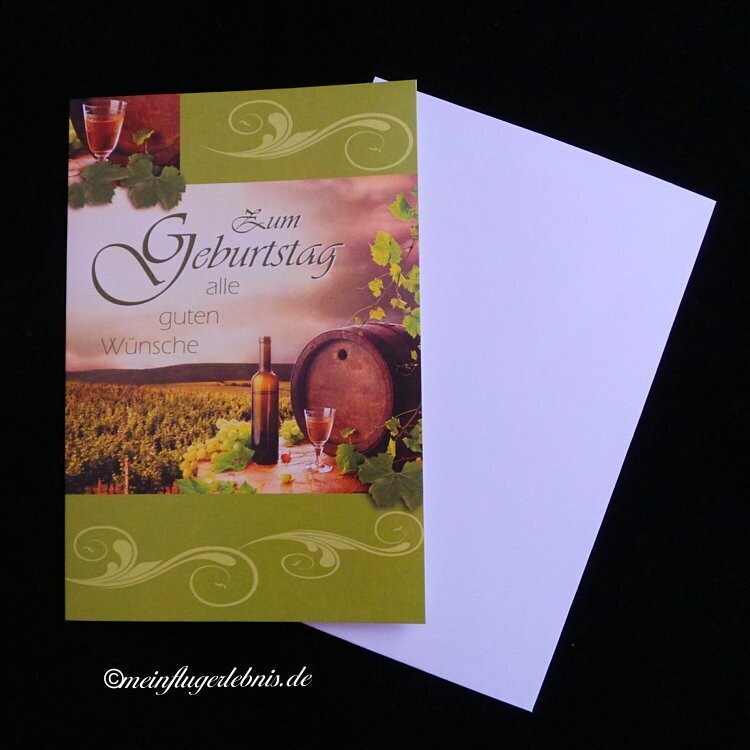 Glückwunschkarte zum Geburtstag, Motiv Wein/ Weinberg Glückwunschkarte zum Geburtstag, Motiv Wein/ Weinberg