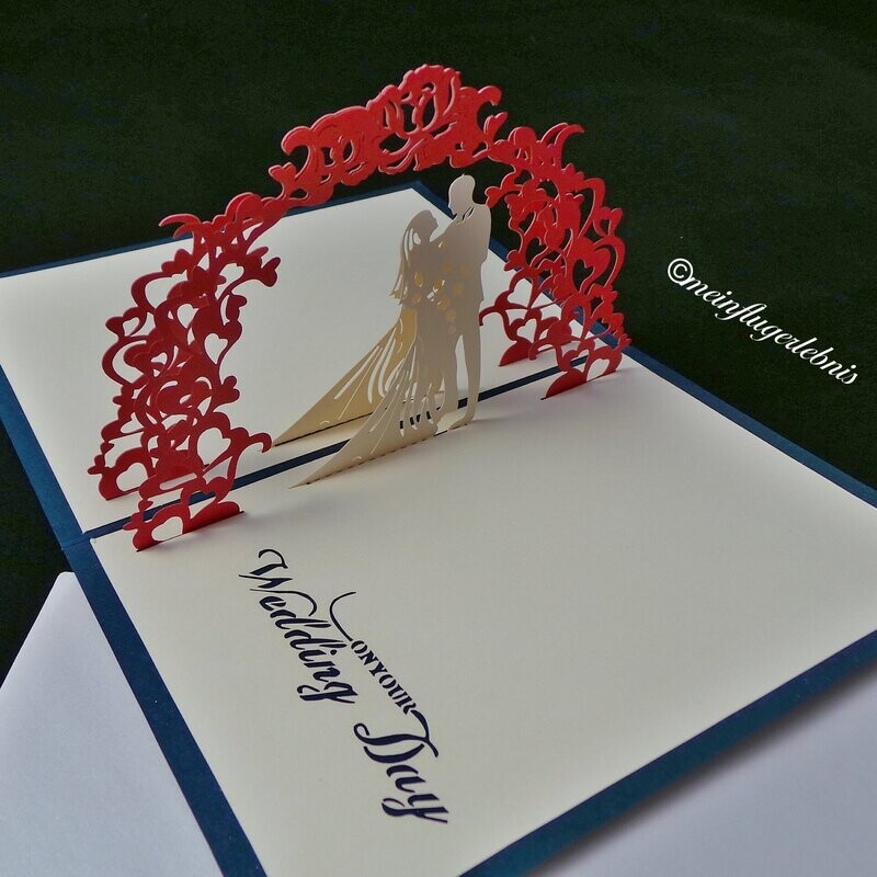 Klappkarte / Glückwunschkarte, 3D- Brautpaar Klappkarte / Glückwunschkarte, 3D- Brautpaar