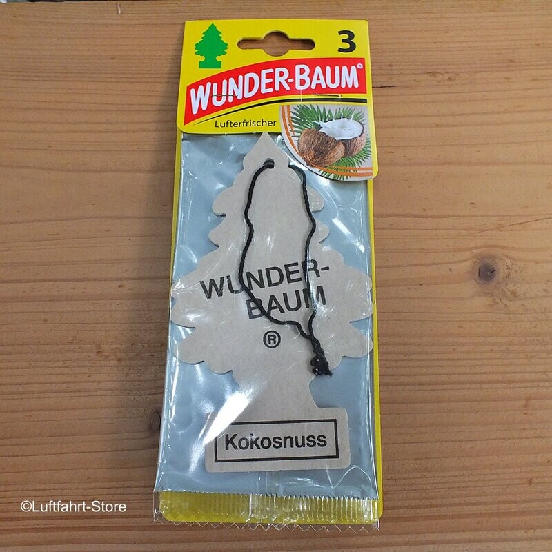 Wunderbaum Lufterfrischer 3 Stück Kokosnuss Duftbaum Wunderbaum Lufterfrischer 3 Stück Kokosnuss Duftbaum