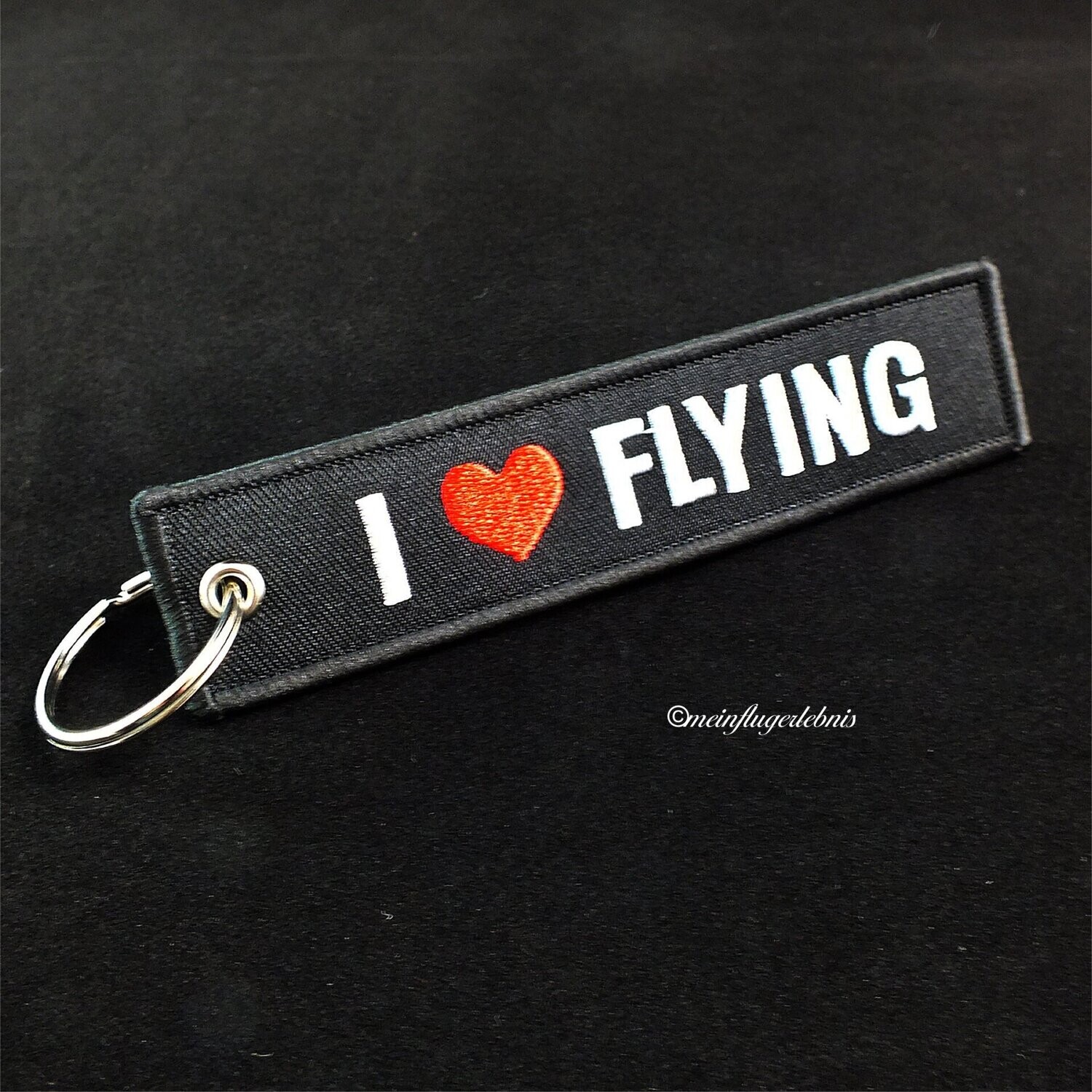 Luftfahrt- Schlüsselanhänger "I Love Flying" Herz