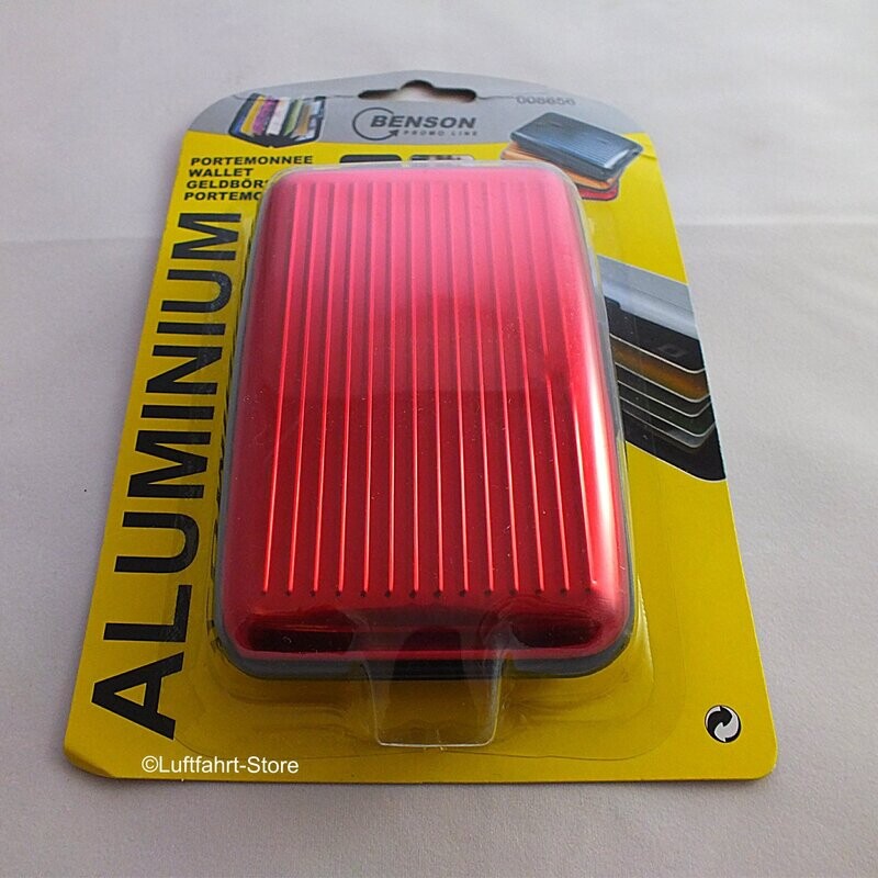 Aluminium Geldbörse Rot, RFID-Blocker Aluminium Geldbörse Rot, RFID-Blocker