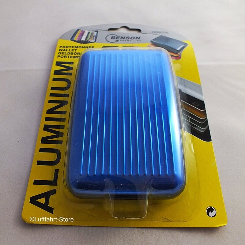 Aluminium Geldbörse Blau, RFID-Blocker Aluminium Geldbörse Blau, RFID-Blocker