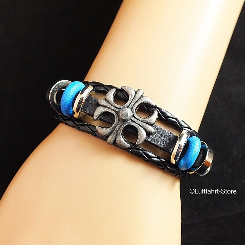 Leder-Armband Eisernes Kreuz, für Damen und Herren Leder-Armband Eisernes Kreuz, für Damen und Herren