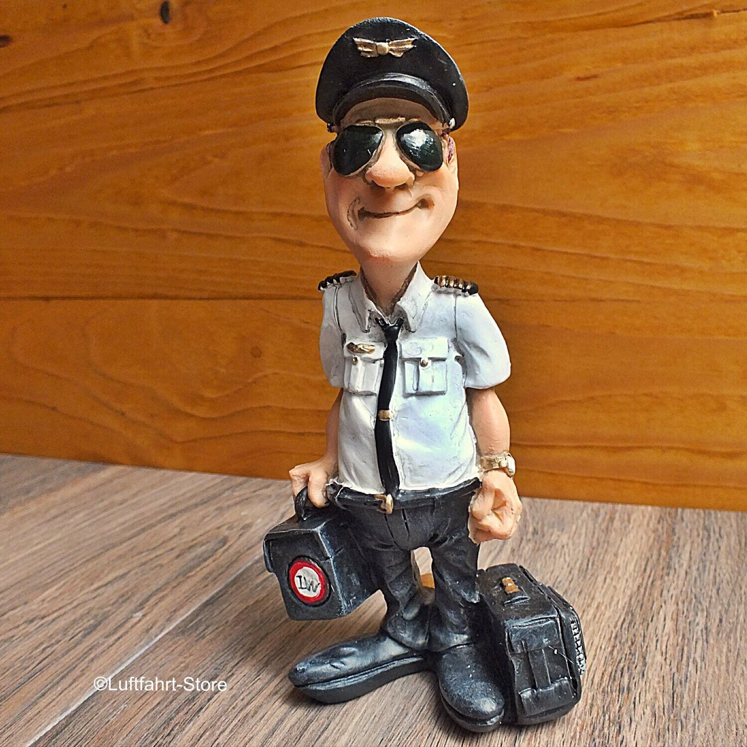 Lustige Pilotfigur aus Polyresin, Handbemalung