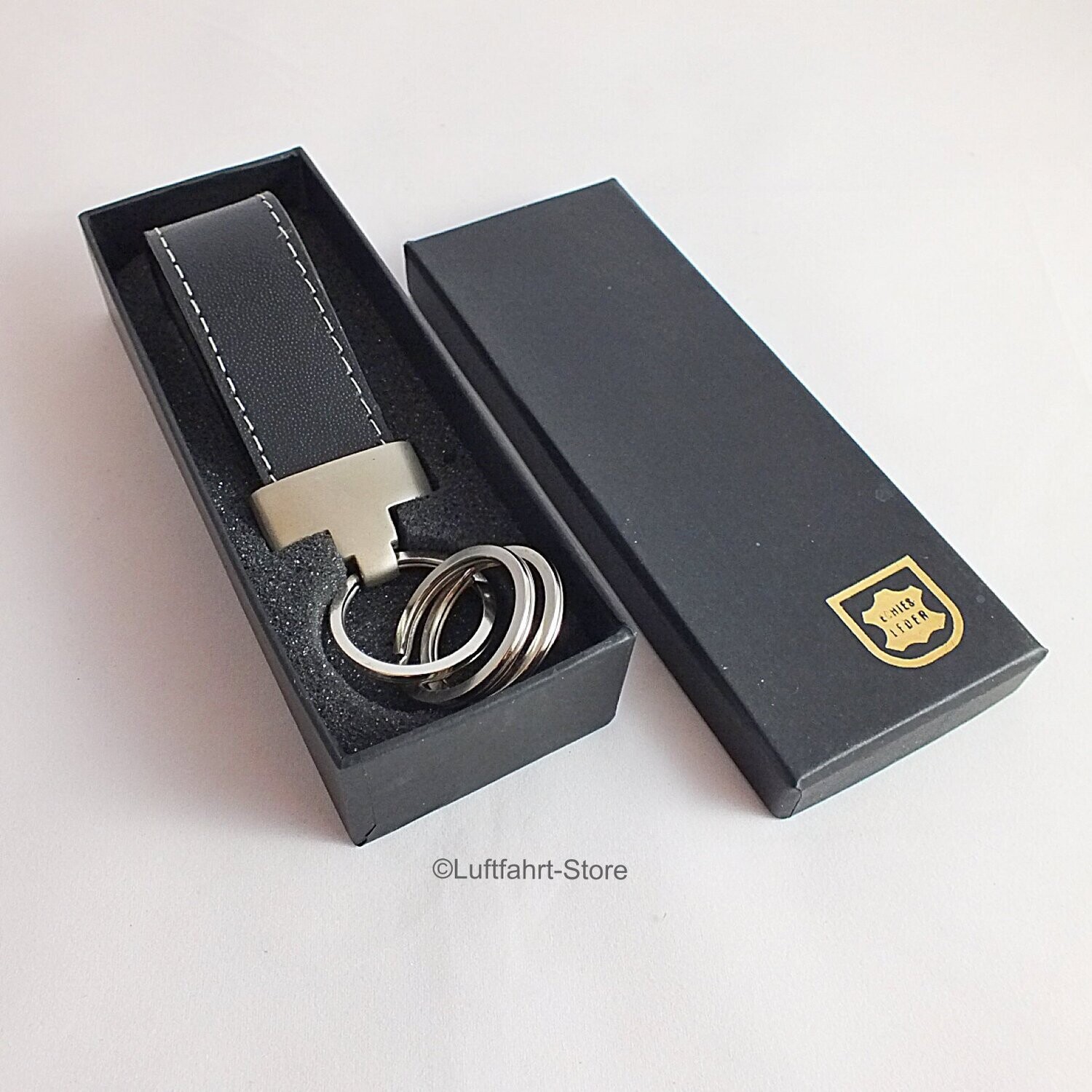 Schlüsselanhänger Leder/ Metall mit edler Geschenkbox