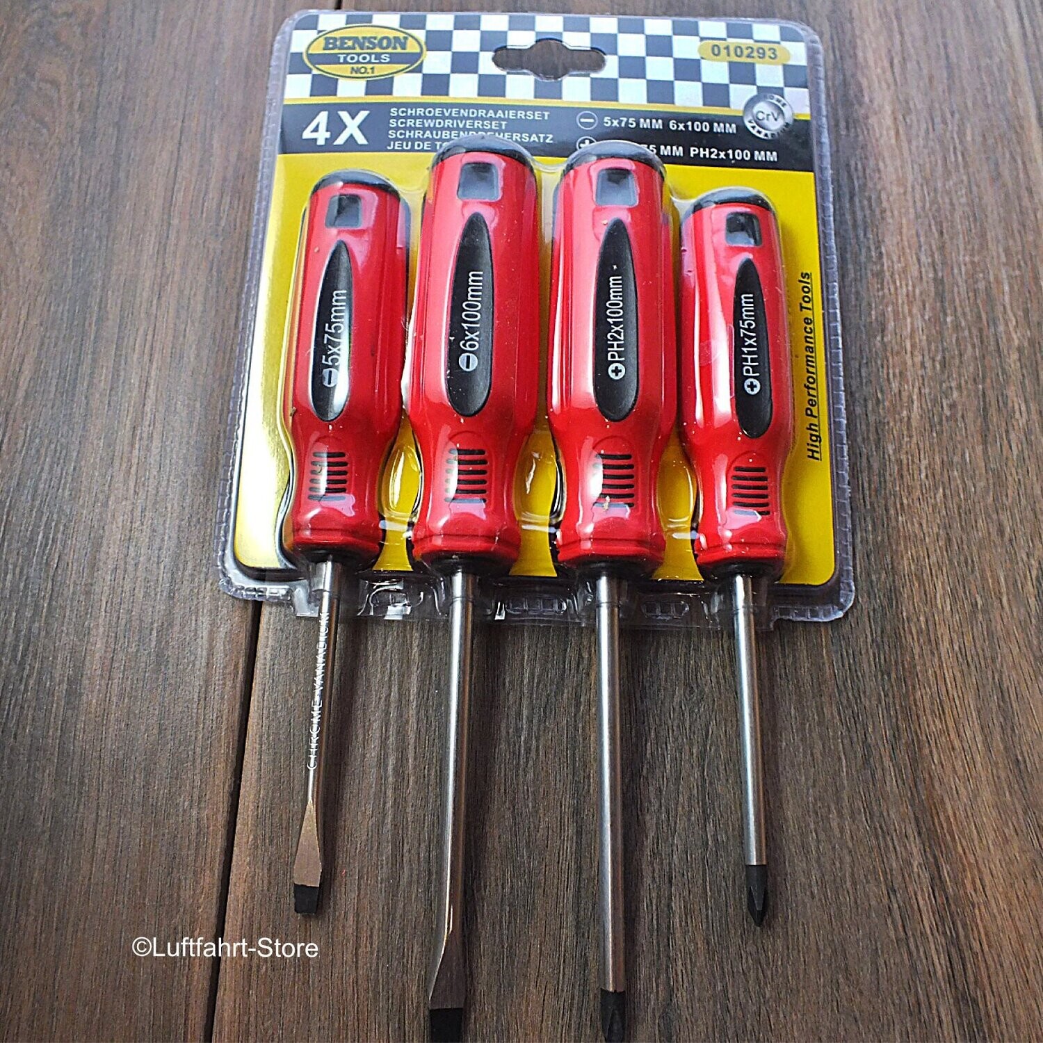 Schraubendreher-Set 4-teilig Kreuz, Schlitz, magnetisch
