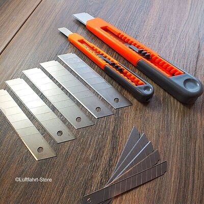 Cuttermesser-Set 12-teilig, Abbrechmesser, Teppich Messer Ersatz-Abbrechklingen