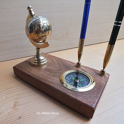 Edles Schreibtisch-Set mit Globus und Kompass