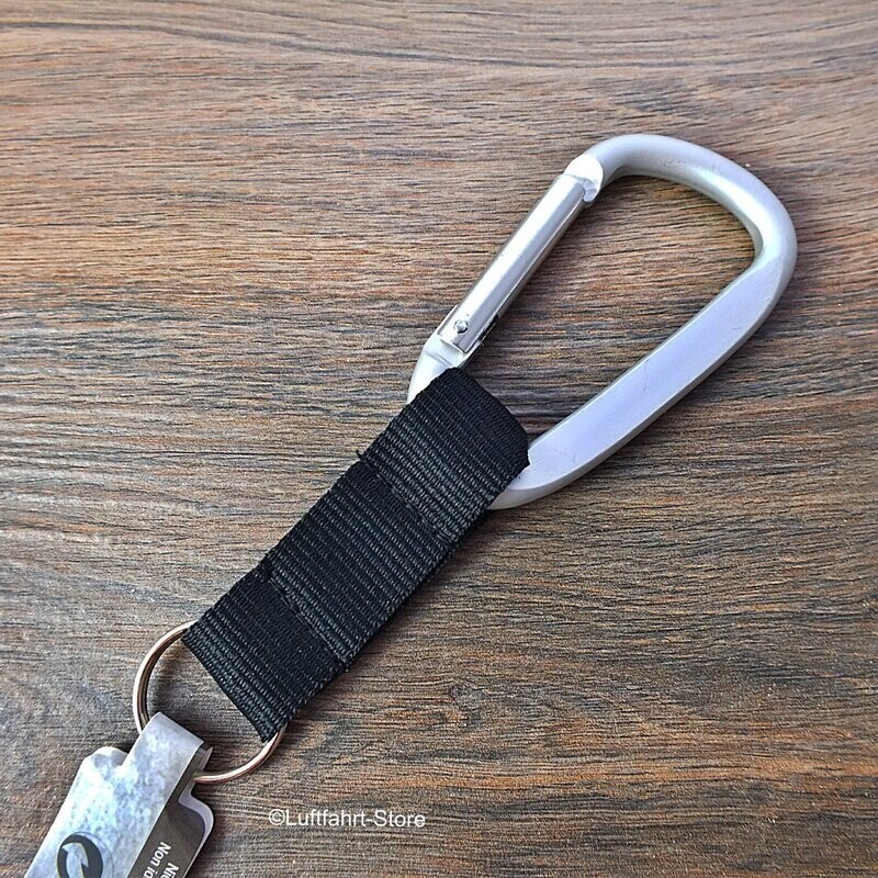 Karabinerhaken mit Schlüsselanhänger Alu, 75 mm Karabinerhaken mit Schlüsselanhänger Alu, 75 mm