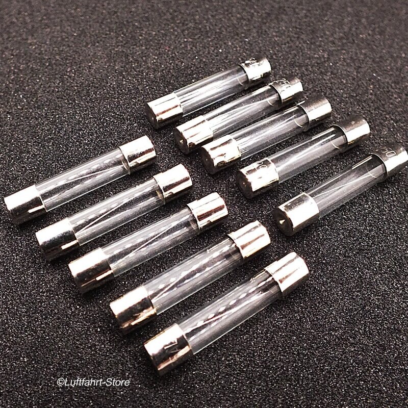 Glassicherungen 6 × 30 mm, 10 Stück F25AL250 V Glassicherungen 6 × 30 mm, 10 Stück F25AL250 V