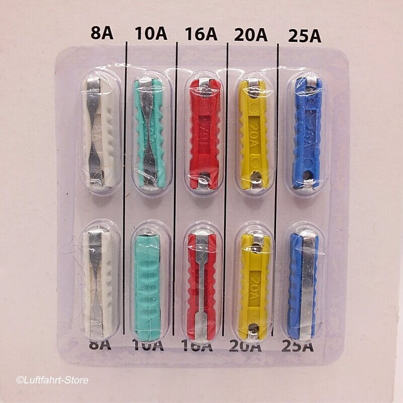 Torpedosicherung, Zylindersicherung, 10 Stück 5A- 25A Torpedosicherung, Zylindersicherung, 10 Stück 5A- 25A