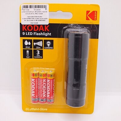 Kodak 9 LED Flashlight-Taschen-
lampe, 25 m, inkl. Batterien