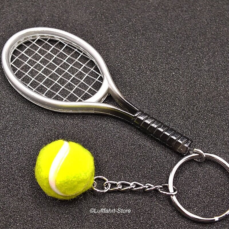 Schlüsselanhänger Tennisschläger und Ball Schlüsselanhänger Tennisschläger und Ball