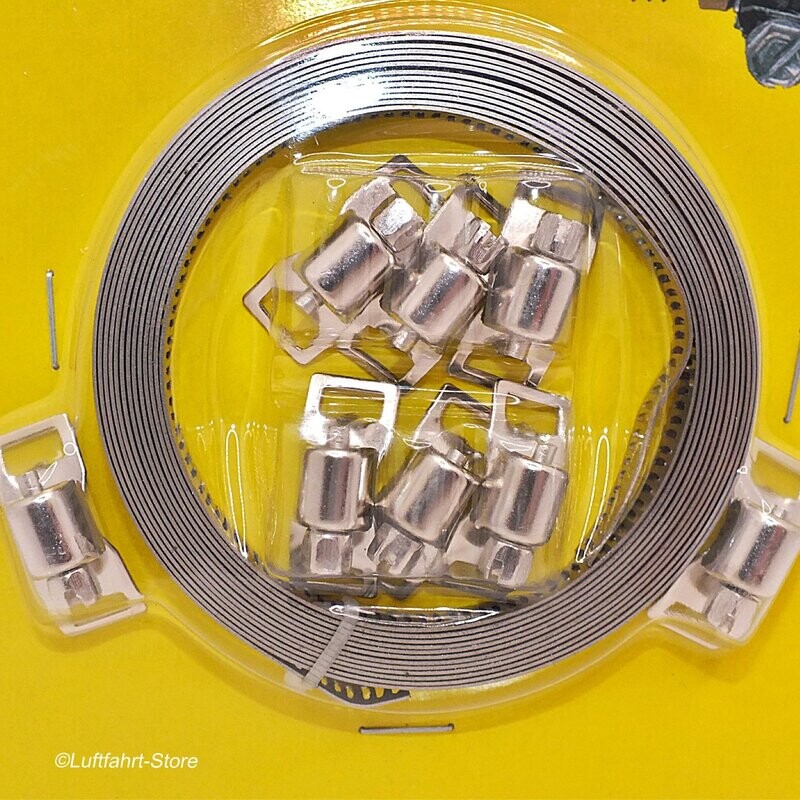 Universal-Schlauchschellen-Set 3 Meter, mit 8 Schlösser Universal-Schlauchschellen-Set 3 Meter, mit 8 Schlösser