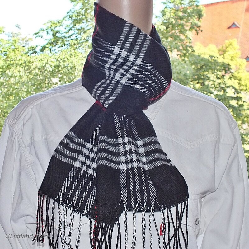Modischer Schal 165 x 30 cm Schwarz-Weiß Modischer Schal 165 x 30 cm Schwarz-Weiß