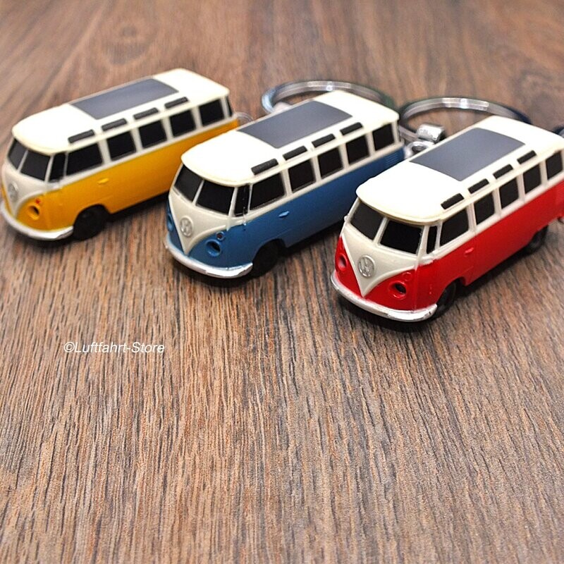 Schlüsselanhänger VW Bus Bully T1, gelb mit LED-Lampe Schlüsselanhänger VW Bus Bully T1, gelb mit LED-Lampe