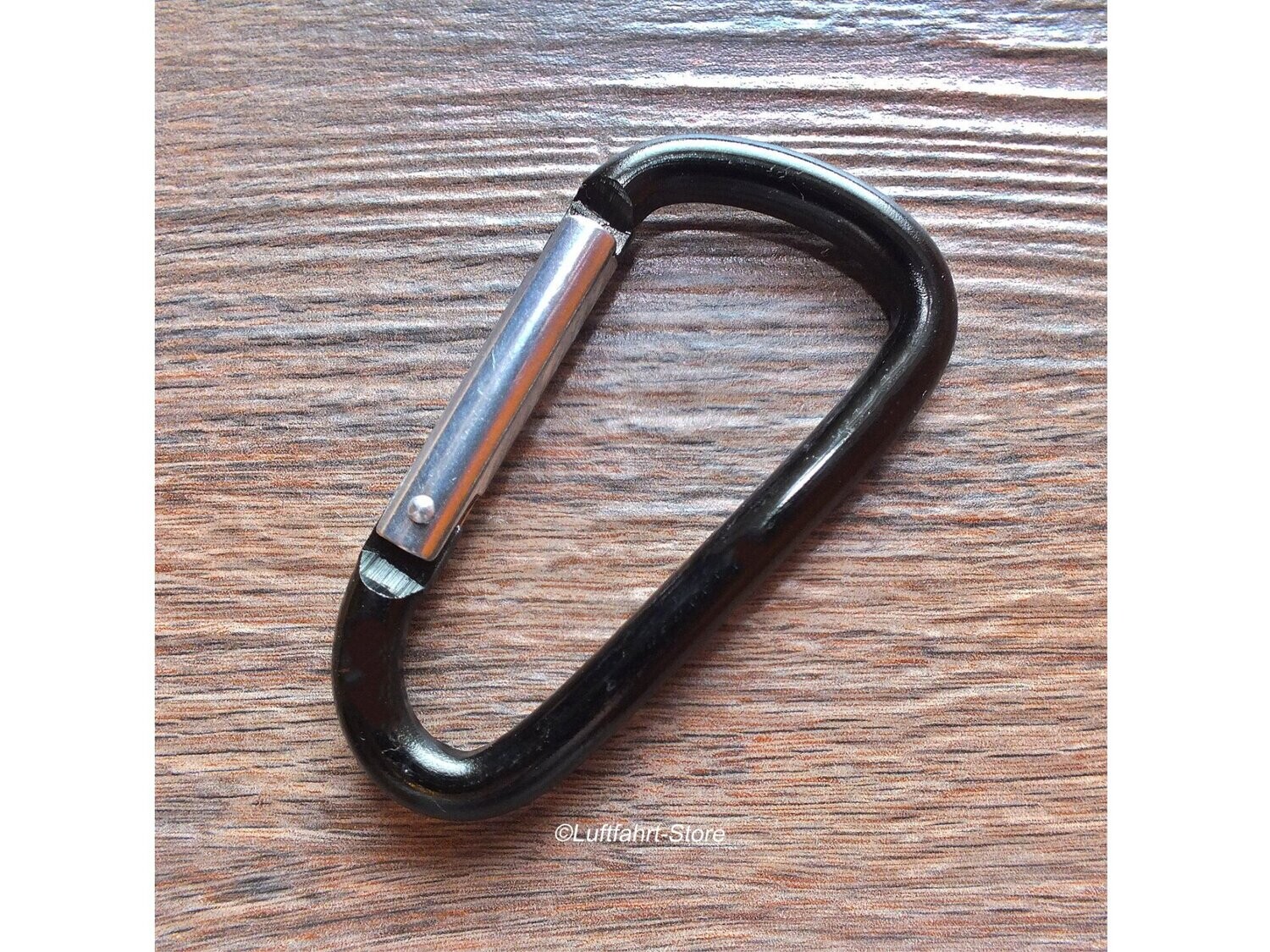Karabiner-Sicherheitshaken, Aluminium, 75 x 38 mm