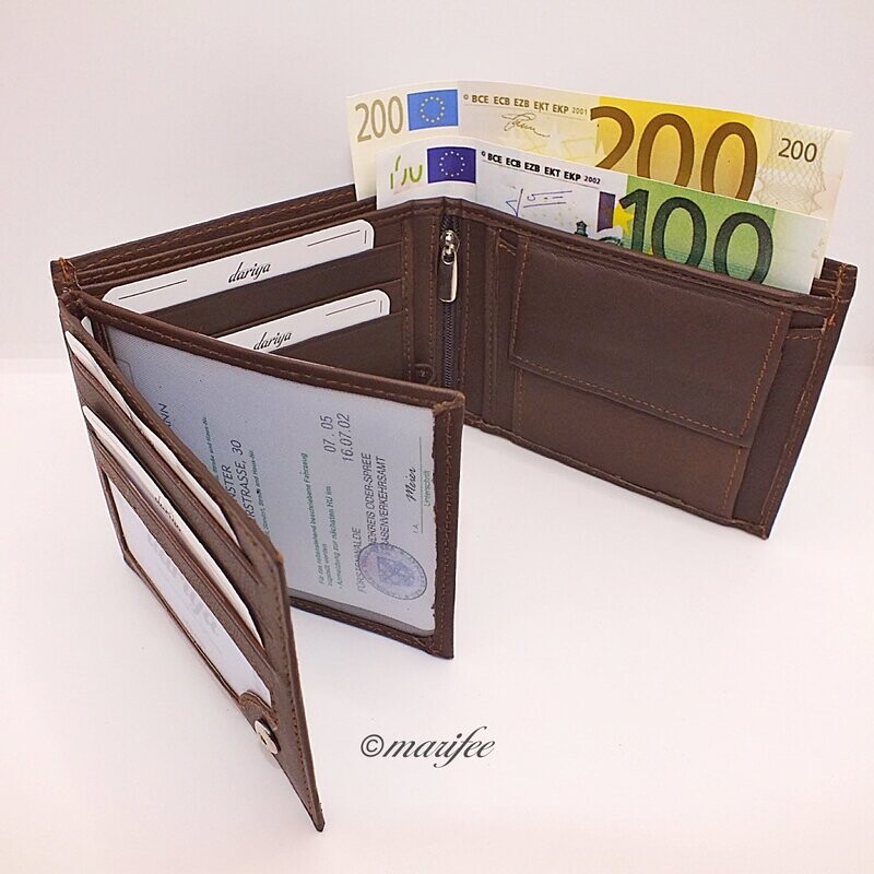 Kombi-Geldbörse Nappa-Leder, Portemonnaie Kombi-Geldbörse Nappa-Leder, Portemonnaie