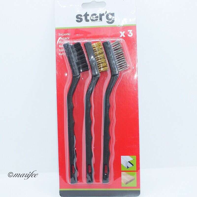 Drahtbürsten-Set, 3-teilig Messing, Nylon, Stahl, Reinigungsbürsten Drahtbürsten-Set, 3-teilig Messing, Nylon, Stahl, Reinigungsbürsten