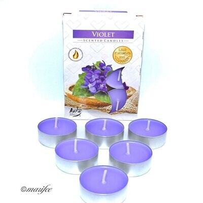 Duft-Teelichter, 6 Stück Veilchen/ Violet