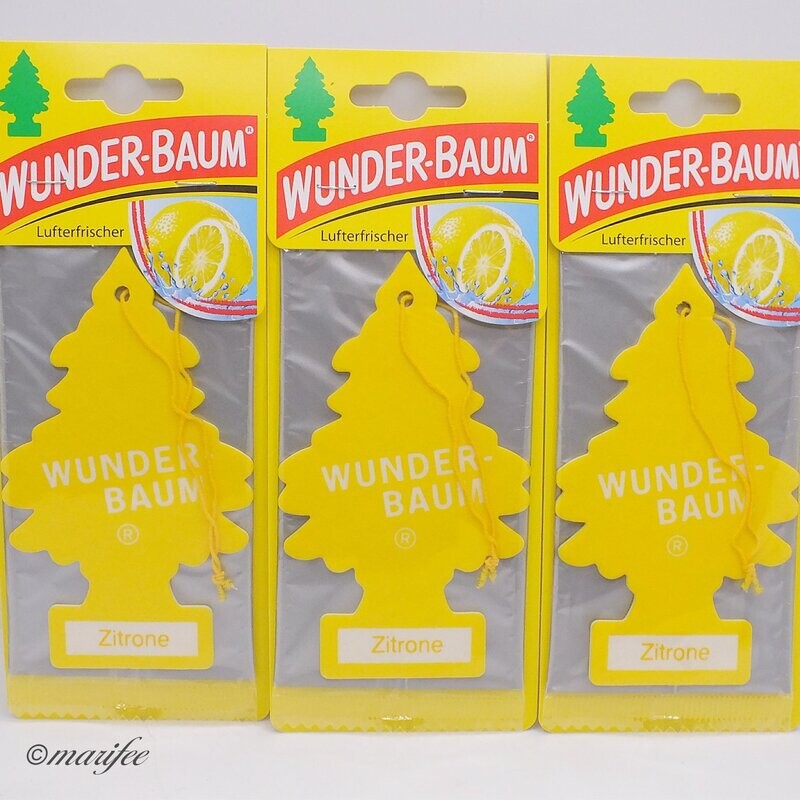 Wunderbaum, 3 Stück Zitrone-Lufterfrischer Wunderbaum, 3 Stück Zitrone-Lufterfrischer