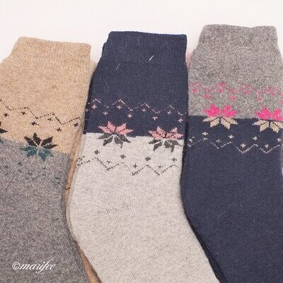 Damen-Angora Wollsocken 2 Paar, Gr. 35-38, Kuschelige Socken für die kalten Tage