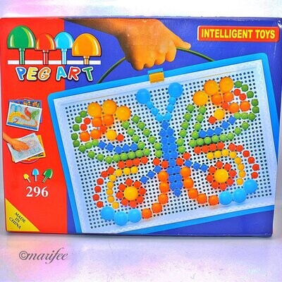 Mosaik-Steckspiel 300-teilig mit Tragekoffer, Steckmosaik Lernspielzeug
