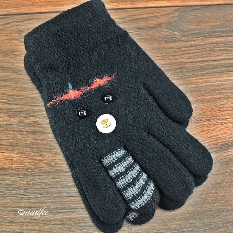 Warme, Kinder-Winterhandschuhe Einheitsgröße, Teddy