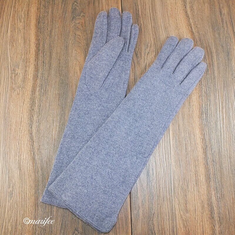 Lange Damen-Winterhandschuhe, Angora, Grau Lange Damen-Winterhandschuhe, Angora, Grau