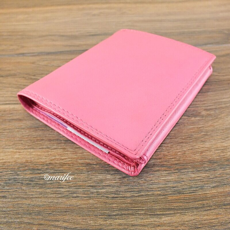 Kombi-Geldbörse Nappa-Leder, rosa, Unisex Kombi-Geldbörse Nappa-Leder, rosa, Unisex