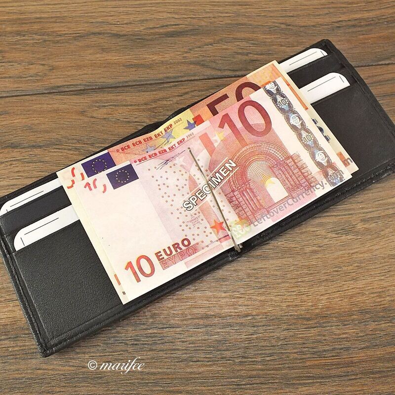 Geldbörse mit Dollarclip und Kleingeldfach, Nappa-Leder Geldbörse mit Dollarclip und Kleingeldfach, Nappa-Leder
