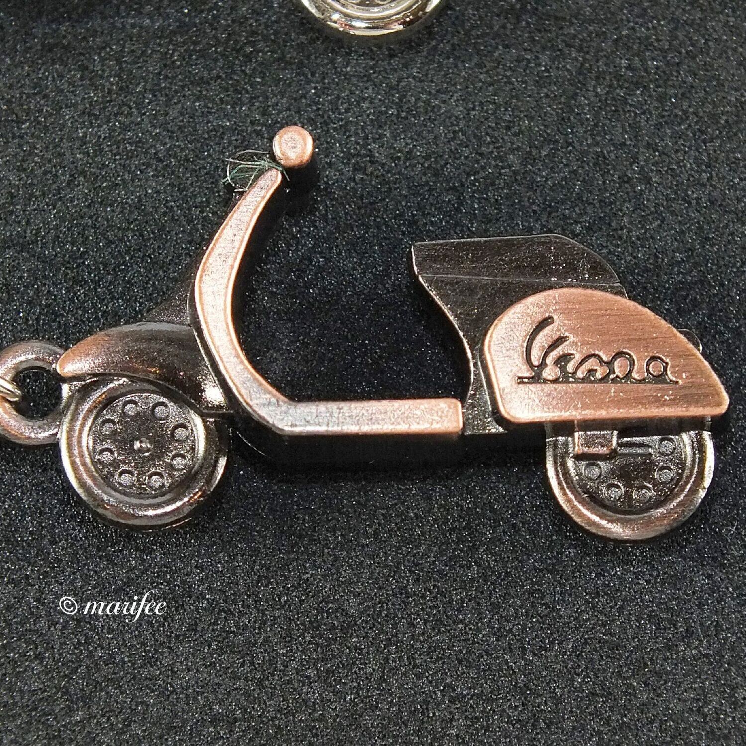 Schlüsselanhänger Vespa-Motorroller, 3D, bronzefarben