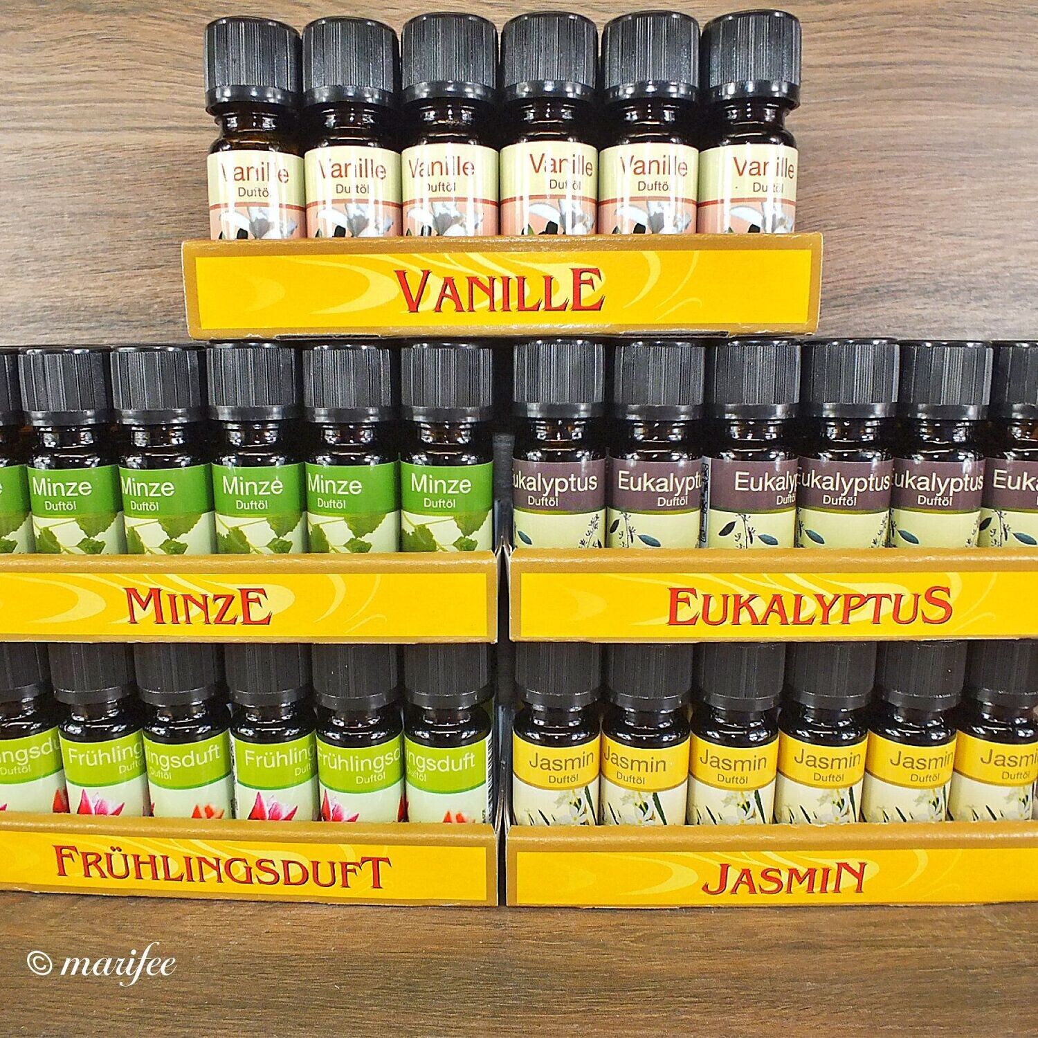 Duftöl-Kollektion Frühling, Minze, Vanille, Eukalyptus