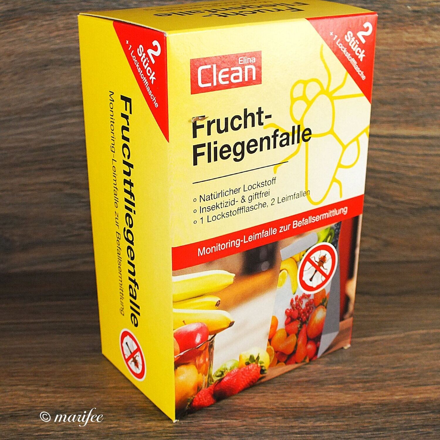 Frucht-Fliegenfalle Elina Clean 2 Stück mit Lockstoffflasche